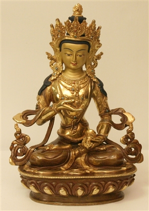 Statue Vajrasattva, 12 inch, Partially Gold Plated