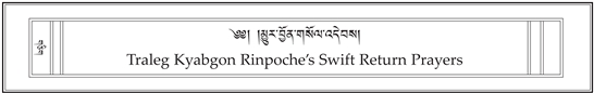 Traleg Kyabgon Rinpoche's Swift Return Prayers