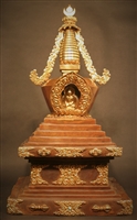 Statue Stupa 18 inch Copper and Partially Gold Plated