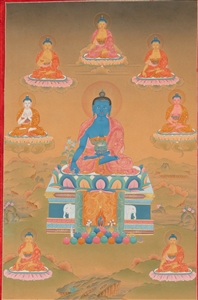 Thangka Eight Medicine Buddha