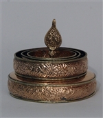 Mandala Set, Three Rings, Copper, Engraved, 6.8"