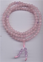 Mala Rose Quartz, 06 mm, 108 beads