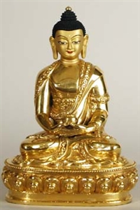 Statue Amitabha, 06 inch, Fully Gold Plated