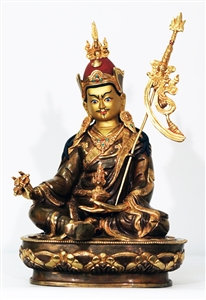 Statue Guru Rinpoche, 13 inch, Partially Gold Plated