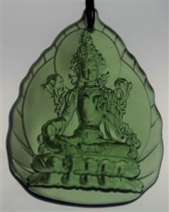 Deity Pendant Green Tara Glass