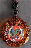 Green Tara Pendant Glass round