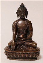 Statue Shakyamuni Buddha, 05.5 inch, Dark Copper
