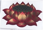 Gold, red and green shiny lotus sticker