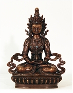 Statue Amitayus, 08 inch, Dark Copper