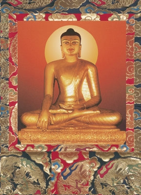 Mahabodhi Buddha, Laminated Card 5 x 7 inch