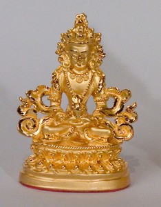 Statue Amitayus, 2.25 inch,  Gold Plated