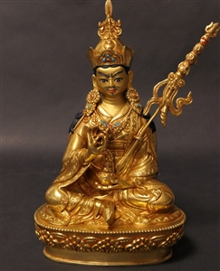 Statue Guru Rinpoche, 08 inch, Fully Gold Plated