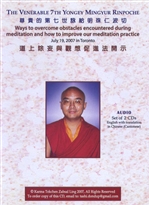 Ways to Overcome Obstacles Encountered During Meditation and How to Improve our Meditation Practice (2x Audio CD)   <br> By: Mingyur Rinpoche