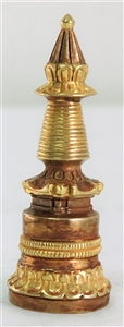 Statue Stupa 04 inch Kadam Partially Gold Plated