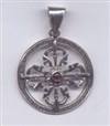 Double Dorje, Silver Pendant, 1 inch