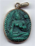 Deity Pendant, White Tara, Silver