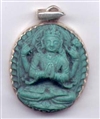 Deity Pendant, Chenrezik, Silver