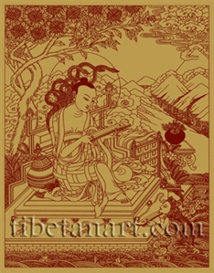 Nagarjuna Silk Screen Print 12.25 x 15.5 inch by Robert Beer