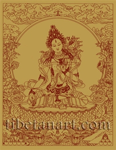 White Tara Silk Screen Print