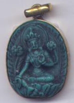 Green Tara Pendant, 1 inch