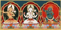 Three Protectors (Rigsum Gonpo) , Manjushri, Chenrezig, Vajrapani