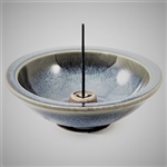 Incense Holder Sky Blue Wheel , Ceramic, 4.5 inch(Shoyeido)