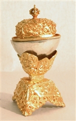 Kapala, silver and gold, 5 inch height, 2.5 inch diameter