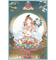 White Tara, Pecha Card (spot laminated)