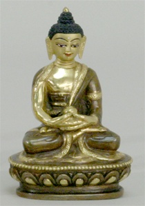 Statue Amitabha Buddha, 03 inch, Fully Gold Plated
