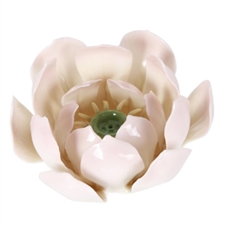 Lotus Conestick Incense Burner, 3.75 inch diameter, 2.25 inch height, porcelain