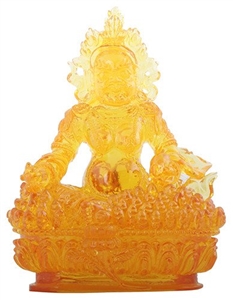 Statue Dzambhala Yellow  resin, 06 inch. Hand painted.