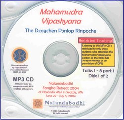 Mahamudra Vipashyana from The Ocean of Definitive Meaning - 2004 Sangha Retreat (MP3CD)