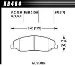 Hawk Performance HPS Performance Street Brake Pads (4) Front Mustang 05-10