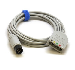 Mindray ECG trunk cable: 3/5-lead, Adult/Pediatric, 6 Pin, Defib-Proof, PTU, AHA/IEC 0010-30-42782