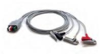 Mindray 3 Lead Mobility ECG Pinch Clip Lead Wires (36")
