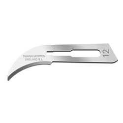 Cincinnati Surgical Swann Morton Sterile Carbon Steel Blade - Size 12 - 100/Box