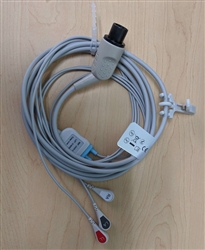 Edan 3-lead ECG Integrative Cable w/ Leadwires, (Snap Defibrillation)