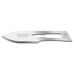 Cincinnati Surgical Swann Morton Stainless Steel Blade - Size 13 - 100/Box - Sterile