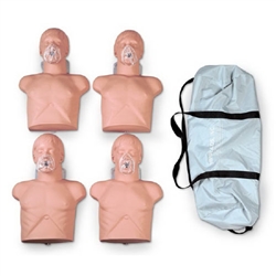Nasco Simulaids Economy Sani-Manikin CPR Trainer, Adult - Pack of 4, Light