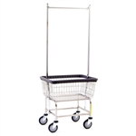 R&B Standard Laundry Cart with Double Pole Rack