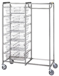 R&B Six Basket/Garment Hanger Resident Item Cart