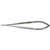 Miltex 7.125" Microsurgery Needle Holder - Round Handles - 0.6 mm Tips - Curved Jaws with Lock