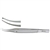 Miltex Kirby Tissue Forceps - Iris - Curved - Round Thumb Handle 1 x 2 Teeth - 4"