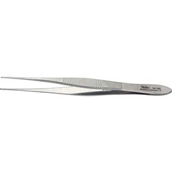 Miltex Tissue Forceps, Straight, Extra Delicate, 0.5mm Wide Tips - 4"