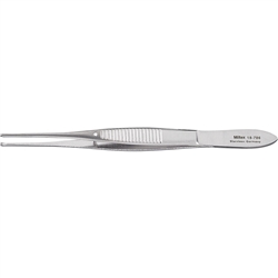 Miltex Tissue Forceps, Straight, Standard, 0.8mm Wide Tips - 4"