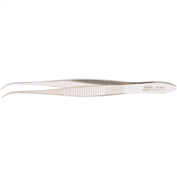 Miltex Tissue Forceps, Half Curved, Extra Delicate, 0.5mm Wide Tips - 4"