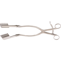 Miltex 12-3/4" Beckman-Eaton Laminectomy Retractor - Hinged Sharp 7 x 7 Teeth - 2" Deep x 1-3/4" Wide