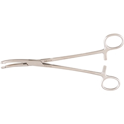 Miltex Heaney-Ballentine Forceps, 8-1/4", Longitudinal Serrations, Single Tooth, Curved