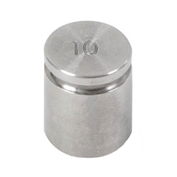 Ohaus 10g Class F Test Weight with No Certificate, Cylindrical with Groove