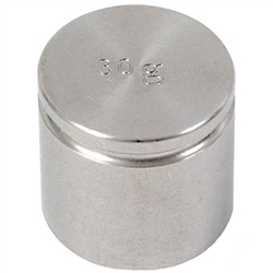 Ohaus 30g Class F Test Weight with Traceable Certificate, Cylindrical with Groove